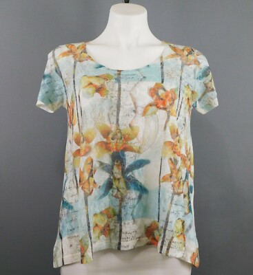 Luigi Bertolli Women Shirt, Size M, Multi-color, 65% Polyester, 35% Rayon