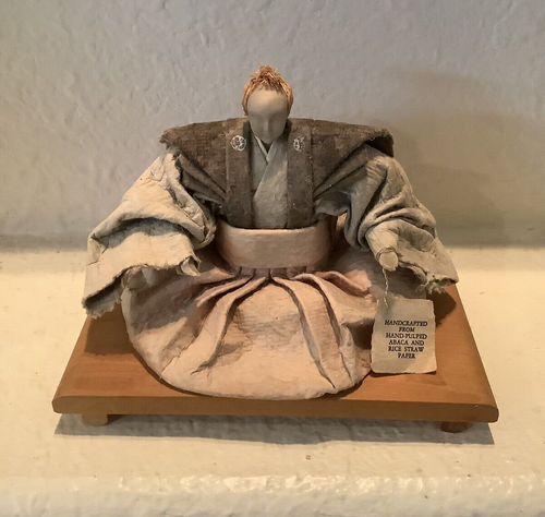 Japanese Daimyo Samurai Washi Paper Mache Doll Figurine Hand Crafted on ...