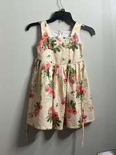 Rare Editions Girls Beige/Tan Floral Dress Party Size 6