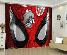 Red Spider Web Nice Mask Spider Man Printing 3D Blockout Curtains Fabric Window