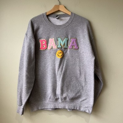 Bama Themed Gildan Heavy Blend Sweatshirt With Smiley Face Embroidery