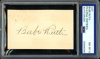 BABE RUTH CUT SIGNATURE YANKEES HoF PSA/DNA AUTHENTIC NM-MT PSA 8 AUTO CLEAN!