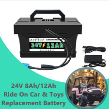 24V 8Ah 12Ah Lithium Battery for 24Volt Kids Power Wheels  Ride-On Toy Vehicles