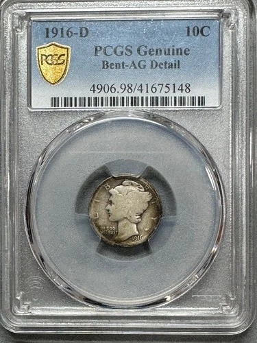 1916-D   MERCURY DIME   PCGS AG DETAILS   KEY DATE OF THE SET