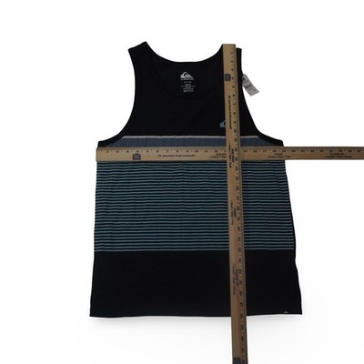 Quiksilver Tank Top Mens Small Navy Blue Striped Tijuana Tank