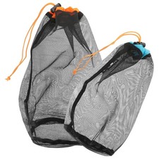 2Pcs Assorted Color Mesh Drawstring Storage Bags for Clothes Shoes