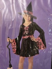 California Coatumes WITCH Black DressHalloween Costume Girls Size L 10-14 NWT