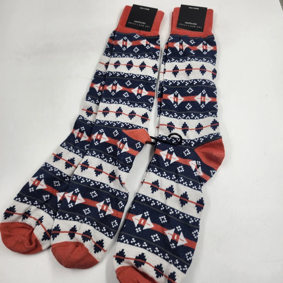 Meias masculinas The Men's Store at Bloomingdale's Crew 10-13 multicoloridas - 3 pares - Imagem 2 de 4