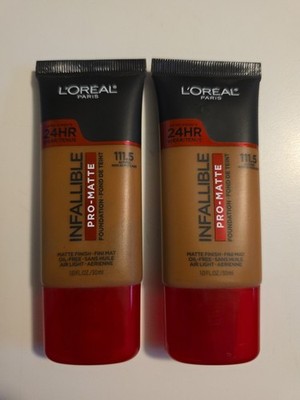 (2) L'Oreal Paris Infallible Pro-Matte Liquid Foundation, 111.5 Nutmeg, 1 fl oz