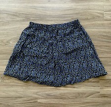 Brandy Melville Black Floral Skater Circle Skirt 2010s Y2K Women s One Size