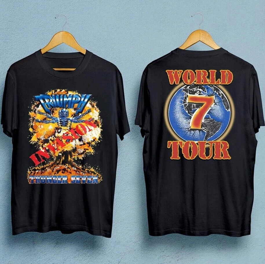 TRIUMPH Band World Tour T-shirt Black Short Sleeve Shirt For Fans S-5XL