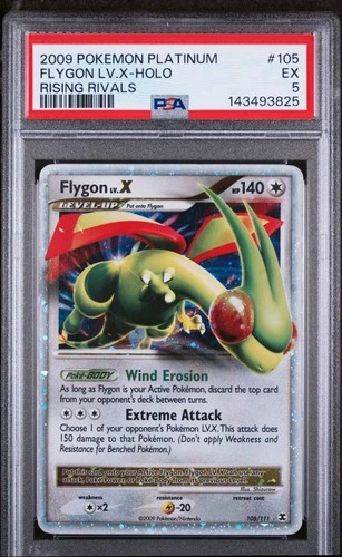 2009 Pokemon Platinum Rising Rivals Flygon Lv X #105 PSA 5