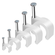 500 Pcs White Cable Clips Steel Nail 4-10mm Wall Wire Clips RG6 RG59 CAT6 RJ45