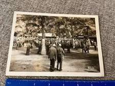 WWII 1940's Photo Large Group Navy Sailors Duffy's Tavern In Pacific Palms Guam?
