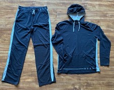 HUGO BOSS Mens Navy Blue 2 PC Tracksuit Lounge Set Hooded Sweatshirt Pants Sz XL