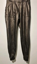 Spanx Faux Leather Black Jeggings Pants Women's Sz Med