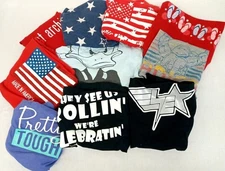 XL Stars american flag tough celebrating red black blue graphic t shirts 10 Lot