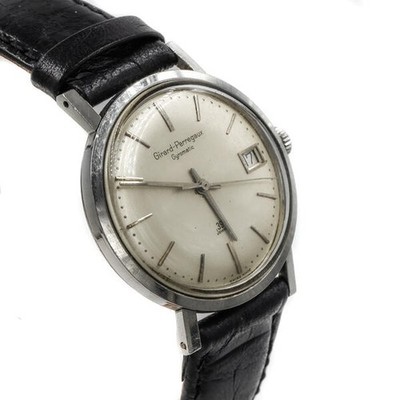 Herren Armbanduhr Girard Perregaux Gyromatic Stahl 39 Jewels Datum mit Box top
