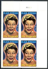 Ella Fitzgerald MNH Plate Block of 4 Upper Right Scott 4120 Dated 2007        ~