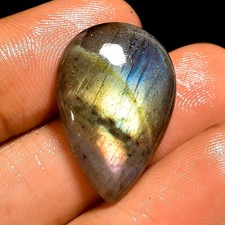 100 Natural Labradorite Pear Shape Cabochon Loose Gemstone 15 Ct 23X15X5 mm