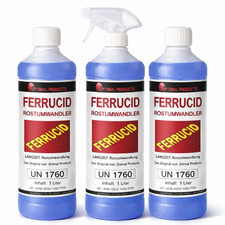 Rostumwandler Sprühfähig PREMIUM ROSTLÖSER Ferrucid 3 X 1 Liter mit 1 Zerstäuber