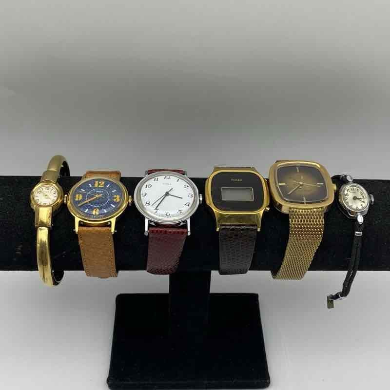 Vintage Timex Wristwatch Lot Mixed Analog Digital Models 6 Pieces