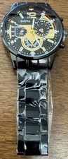 Geneva Men s Watch, Black/ Gold, Black Band, Open Box Condition
