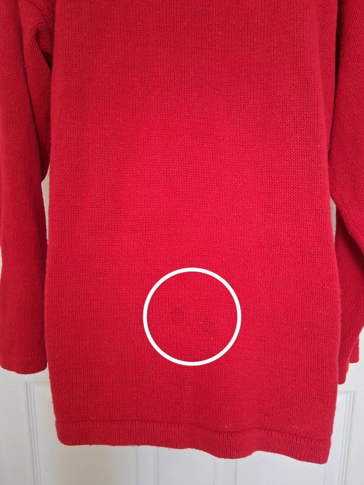 Suéter De Colección Victoria Harbour Joyas Rojas Lentejuelas Cuentas Cinta Talla M Feo Navidad Foto 4 de 4