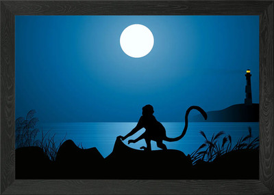 Affe niedliches Tier gerahmtes Wandbild Poster Leinwanddruck Bild