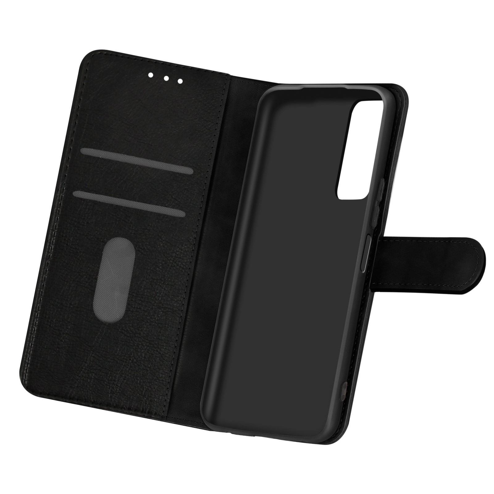 Etui Galaxy A03S Avizar protection integral clapet simili cuir support video noir
