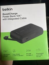 Belkin BoostCharge Power Bank 10k Portable Charger w/ USB-C Integrated Cable