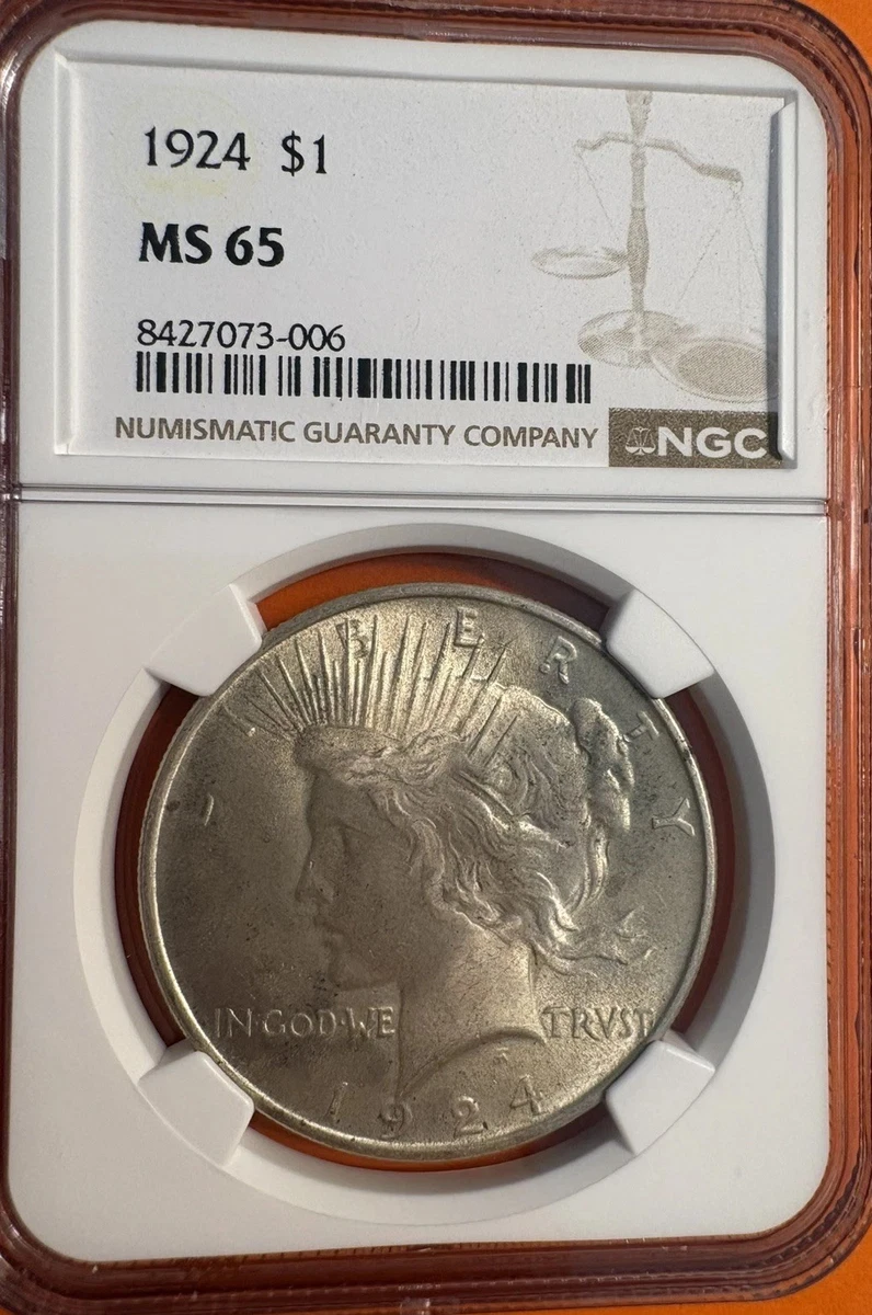 Uncirculated Silver 1924 Year Peace Dollars (1921-1935) for sale