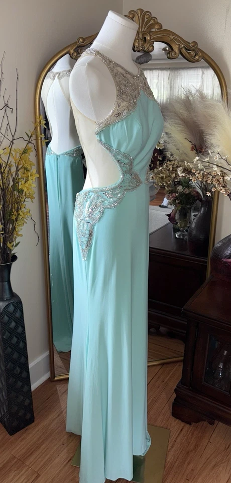 VESTIDO VESTIDO FORMAL CENICIENTA DIVINA COMO NUEVO GRADUACIÓN REGRESO A CASA estilo sirena talla 8 Foto 2 de 4