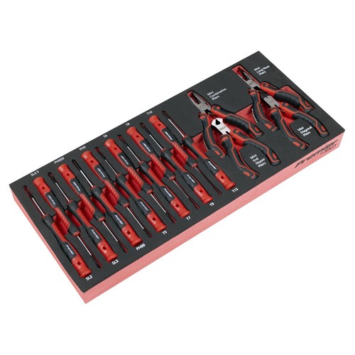 Sealey Premier Precision Screwdriver & Mini Pliers Set with Tool Tray 17pc - Picture 3 of 9