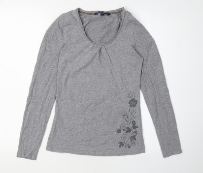 Peter Storm Damen grau Langarm Basic Top Größe 8