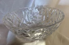 Tiffany & Co. Crystal Bowl 9” x 3.5” Round Geometric Designs Rock Cut