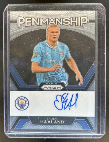 2023-24 Panini Prizm Premier League Erling Haaland Penmanship Auto #P-EH