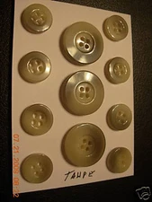  DESIGNER SUIT Coat blazer  BUTTON SET Surplus Sew Trims  ZT6  24/36 Taupe 11p