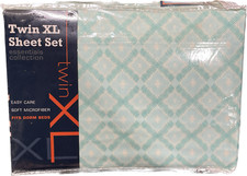 Jessica Sanders Diamond Geo College Dorm Bed 3-Pc. Sheet Set - TWIN XL - Teal