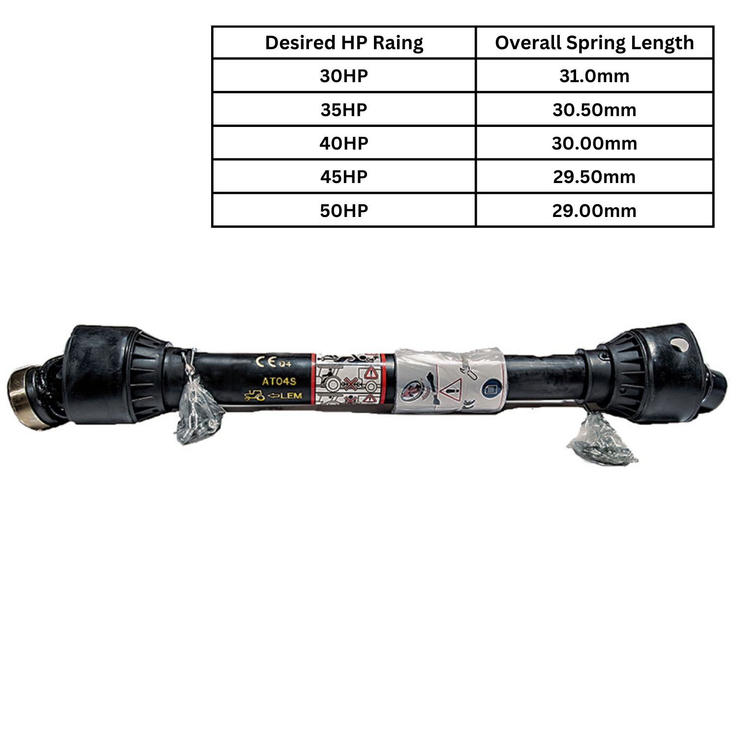 PTO Shaft 147022 Replacement/Fits 4’7’ King Kutter Finish Mower