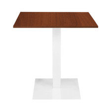 Tavolo bar ristorante 70x70 cm base bianca piano laminato Noce H 75