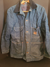 Vintage Big Ben Wrangler Blue Blanket Lined Button Chore Jean Jacket Men s 38