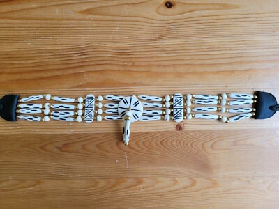 Buffalo Bone 4 Line Choker Leather Tribal Native American Necklace Hat Band New