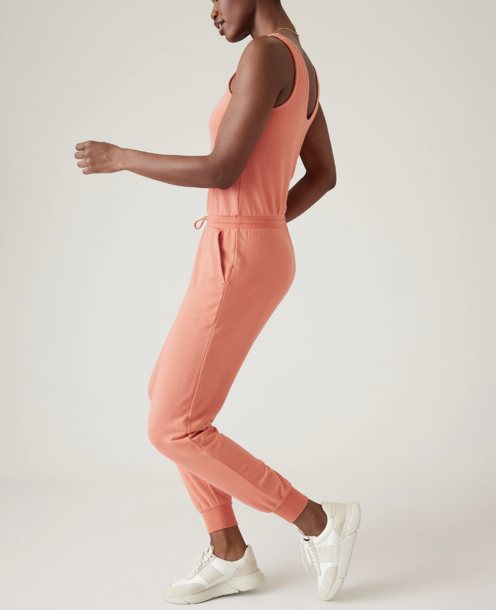 Athleta Women's Soft Persimmon Sleeveless Balance Romper Jumpsuit Tall