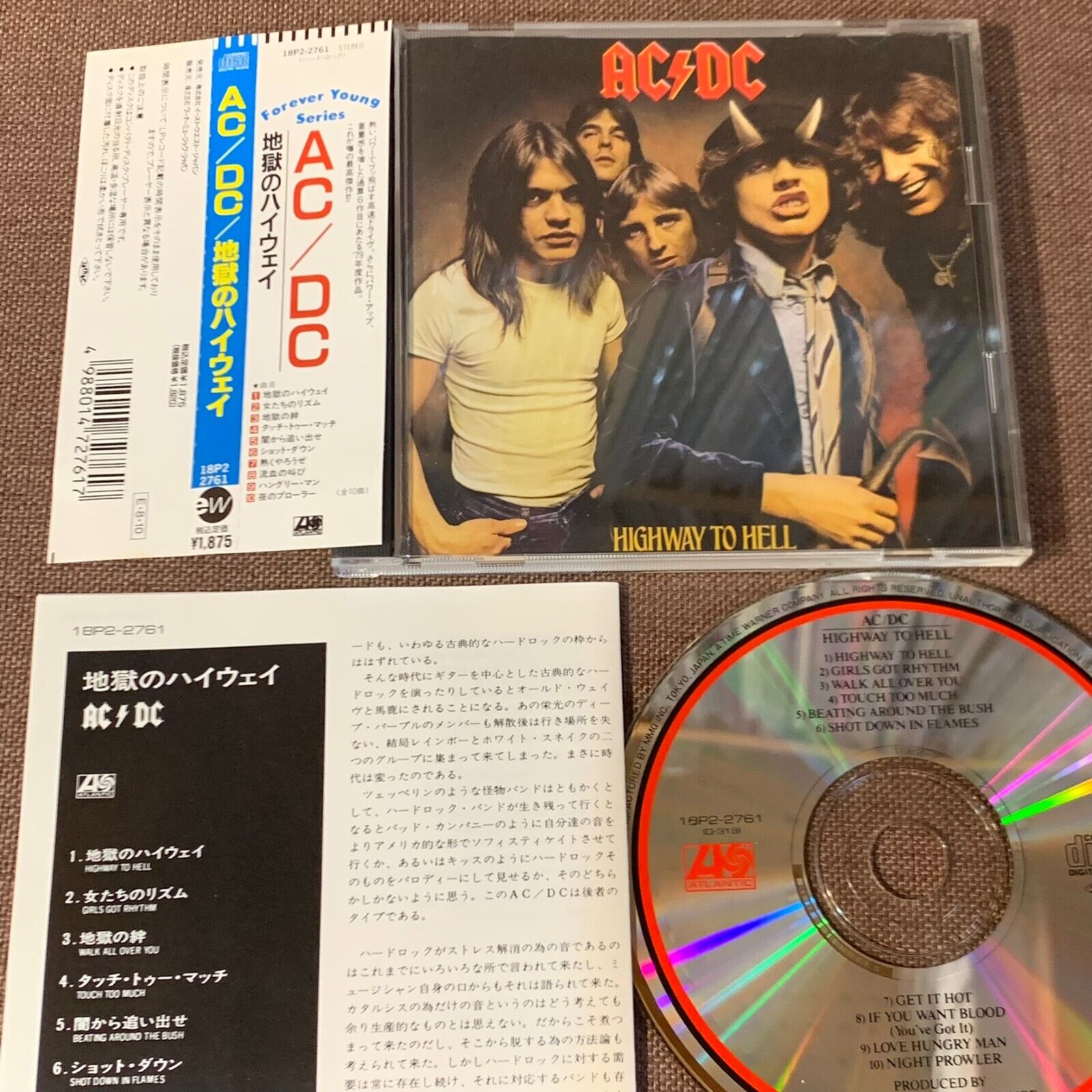 AC/DC Highway To Hell JAPAN CD 18P2-2761 OBI+INSERT 1989 'Forever Young' issue 