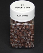 Silicone Lined Micro Rings Link Crimp Beads for Feather Hair Extension 1000 Pcs