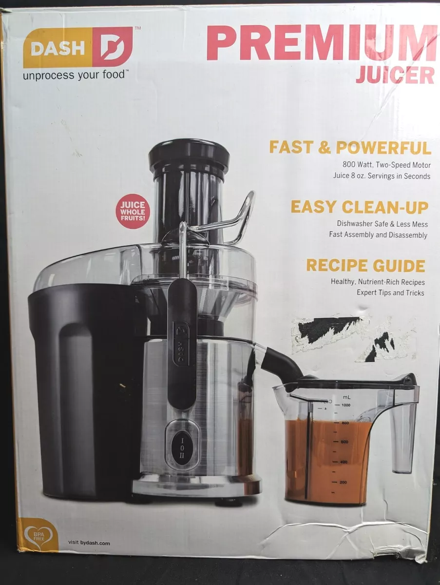 DASH Premium Juicer Extractor Stainless Steel 800 Watt High