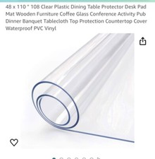 Rectangle PVC Clear Transparent Tablecloth Waterproof Mat Protector. 48x 110