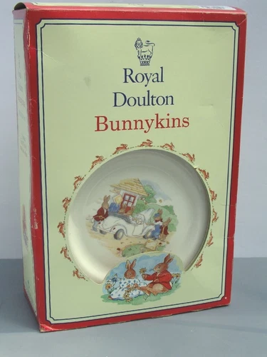 Vintage 1994 Royal Doulton 3 pc BUNNYKINS Set Plate Bowl Cup w/ Box