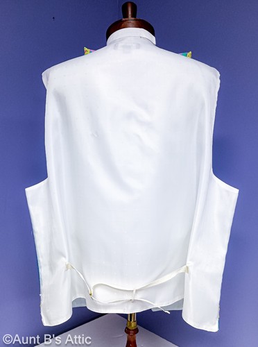 Chaleco de conejito de Pascua y corbata sirena talla espalda completa decorado a mano chaleco mascota XL largo - Imagen 4 de 4
